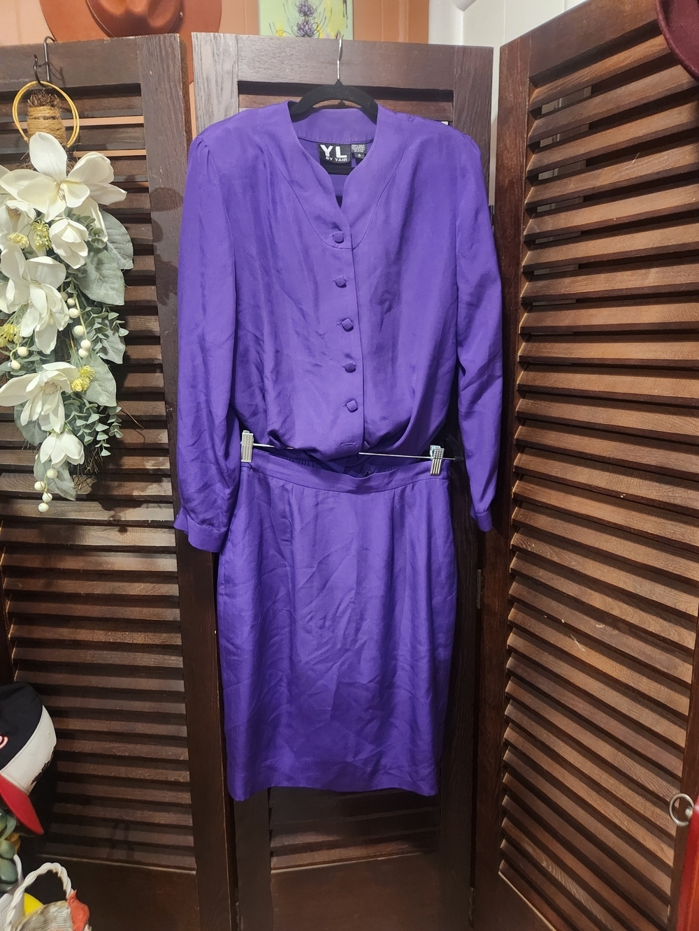 YL by Yair Bold Purple Two-Piece Skirt Set